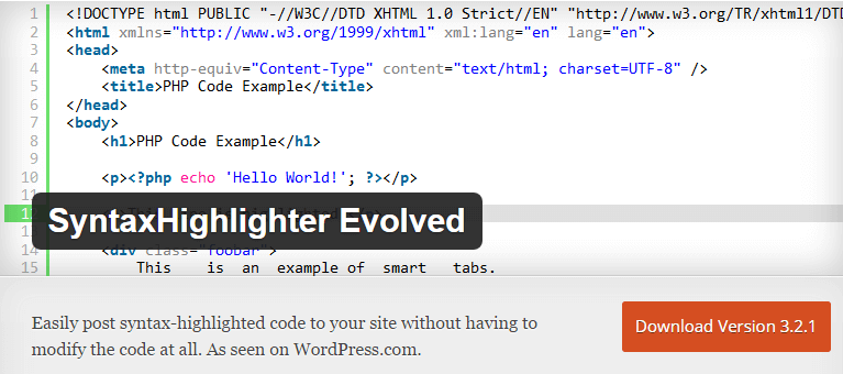 SyntaxHighlighter Evolved Display Code Snippets